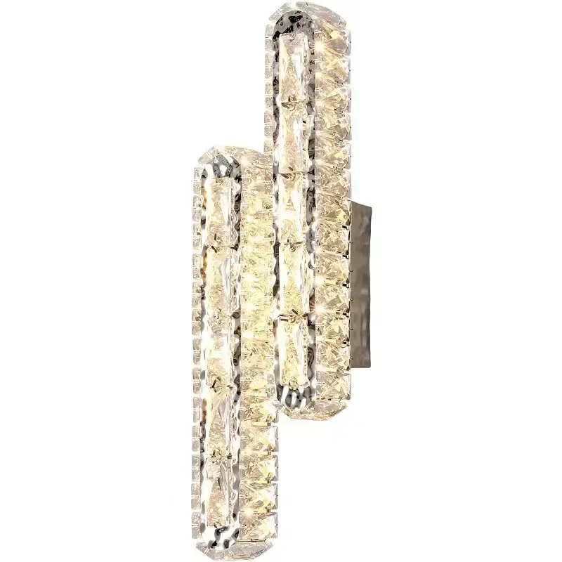 

SANDYHA Elegant Nordic Crystal Wall Lamp Long Strip Design LED Light for Bedroom Bedside Living Room Study Home Decoration