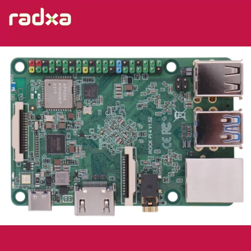 

ROCK PI 4B RK3399 4K SingleBoard Computer, Support NVME SSD WIFI5/Bluetooth 5