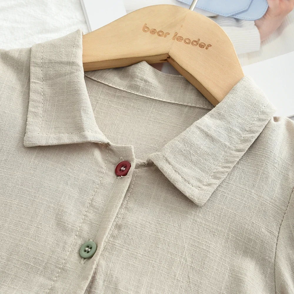 الخريف أزياء الاطفال ملابس طويلة الأكمام بدوره إلى أسفل طوق واحدة الصدر اللباس 1 قطعة 3-7 سنوات الفتيات اليومية لباس غير رسمي