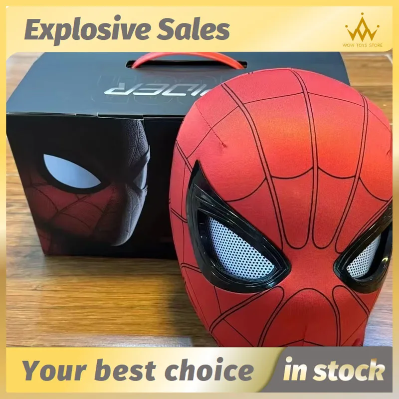 Spider Man Headgear With Movable Eyes Manual Electric Blink Mask Extraordinary Hero Expedition Helmet Ornament No Ring Style