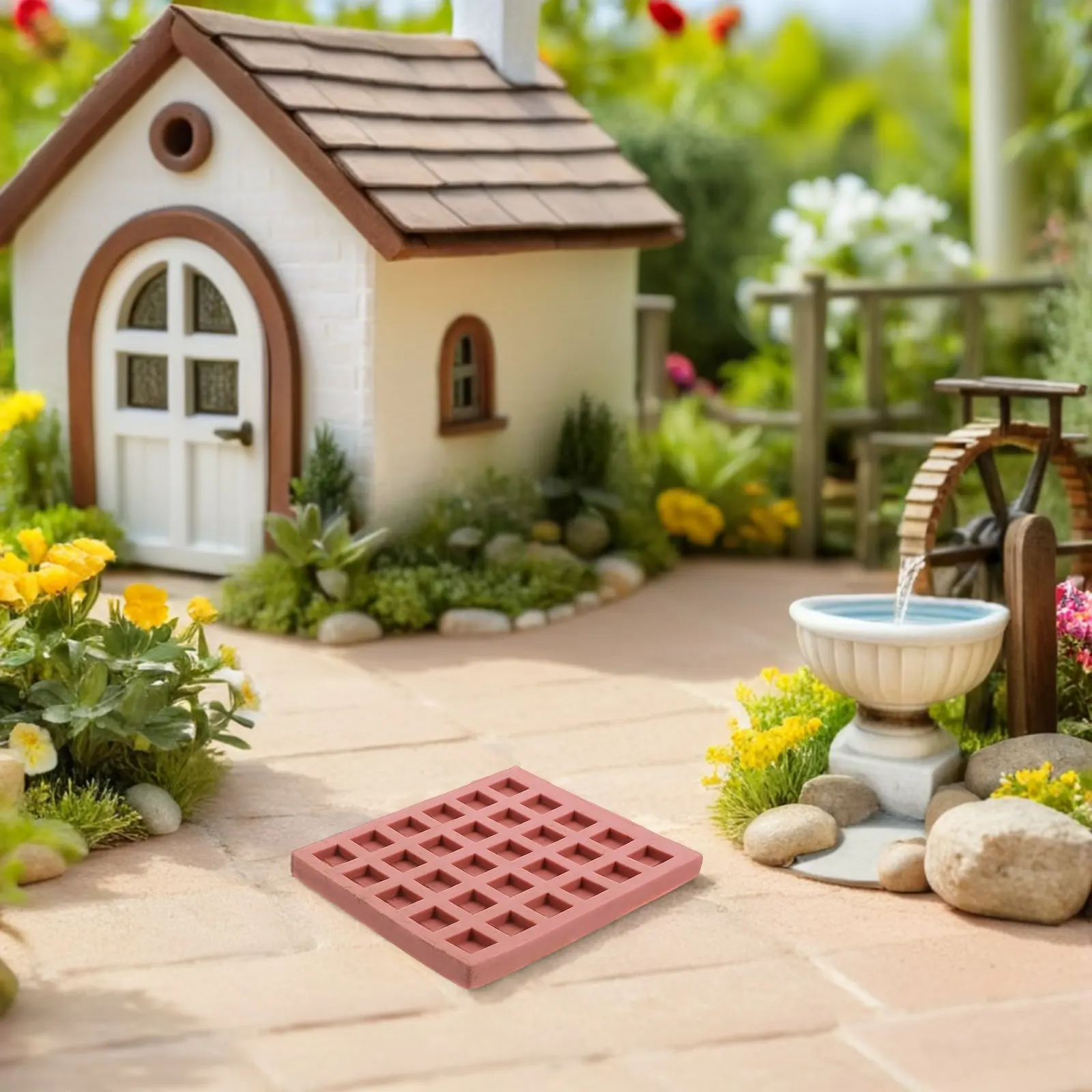 

2 шт. миниатюрных силиконовых форм для красного кирпича с реалистичной текстурой для моделей песочниц, строительства кукольных домиков, мини-садов и ландшафтного дизайна