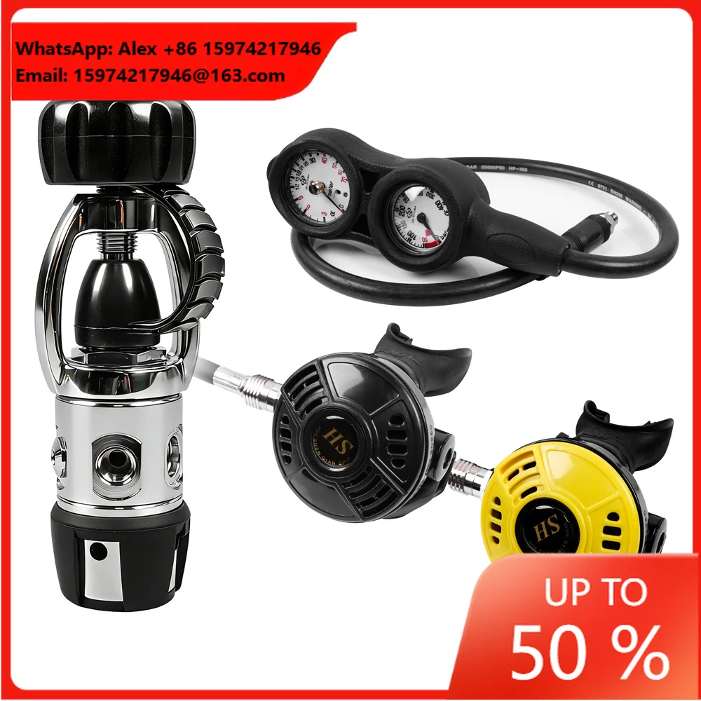 DEDEPU Scuba 1st & 2nd Stage Diving Octopus Regulator Set Including Double Gauge For Professional Divers