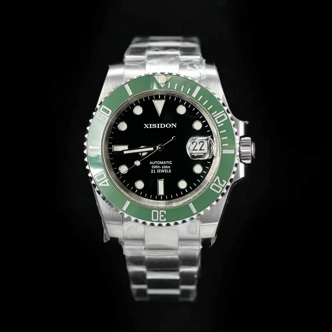 

XISIDON 40mm upscale men's green ghost mechanical watch sapphire glass waterproof MIYOTA8215 stainless steel watch