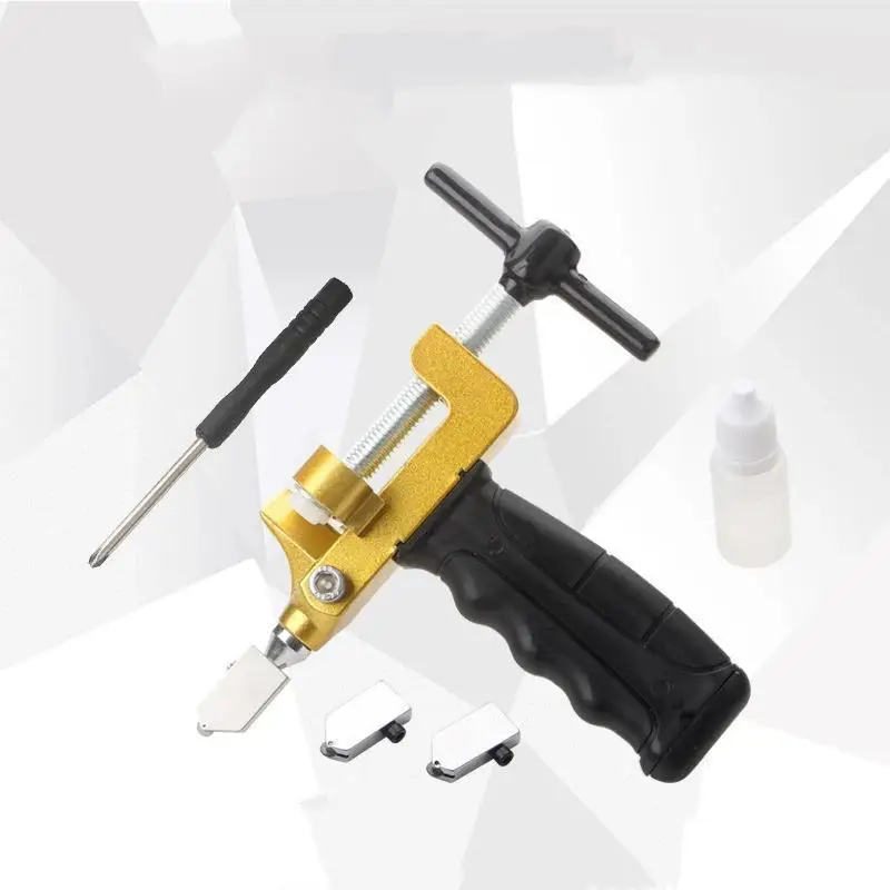 2 In 1 Manual Glass Tile Cutter Tool Set With 2 Tungsten Steel Blades For Cutting Breaking Ceramic Glass Glazed Tile DIY Repair