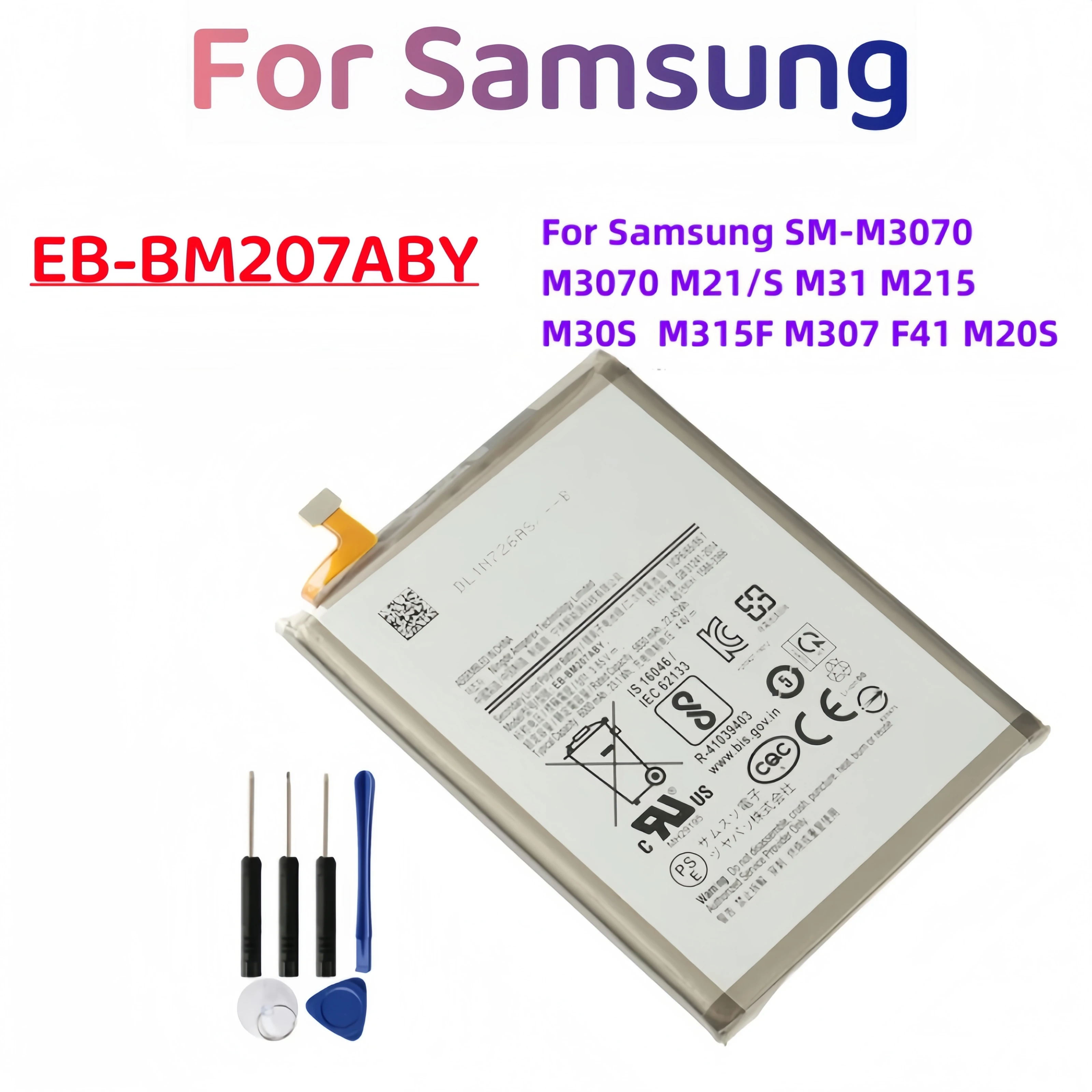 6000mAh EB-BM207ABY Replacement Mobile Phone Battery For SAMSUNG Galaxy M30s SM-M3070 M3070 M21 M31 M215 Smartphon Batteries