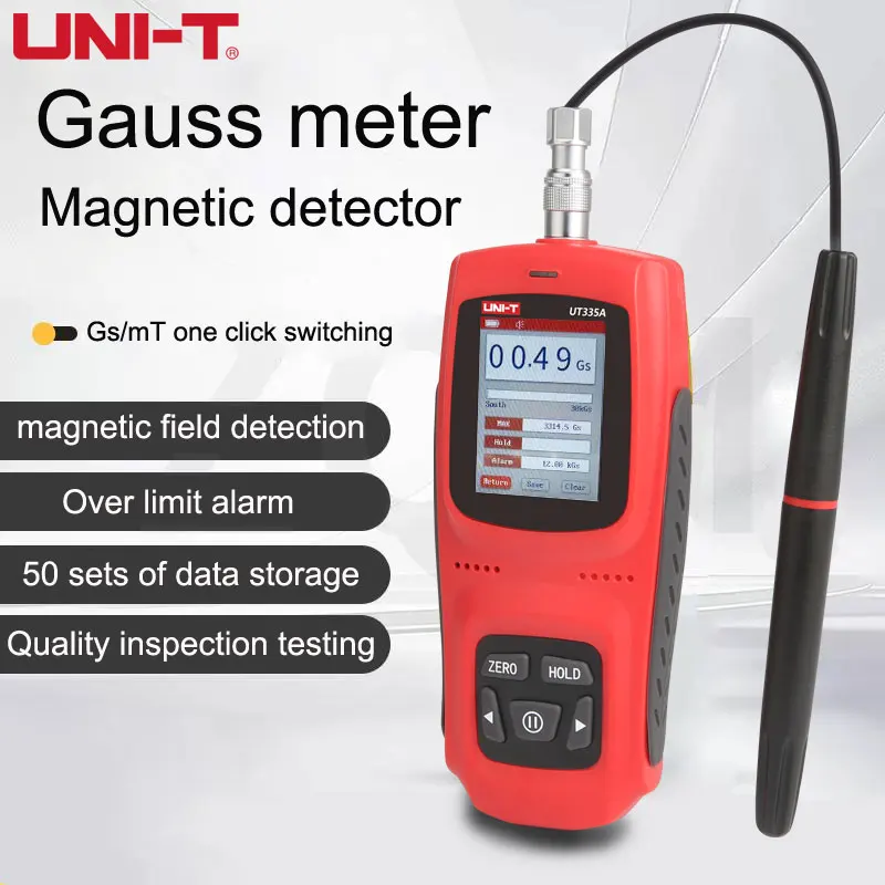 UNI-T UT335B/A المغناطيس الدائم غاوس متر يده الرقمية تسلا متر التدفق المغناطيسي متر سطح المجال المغناطيسي 2% دقة