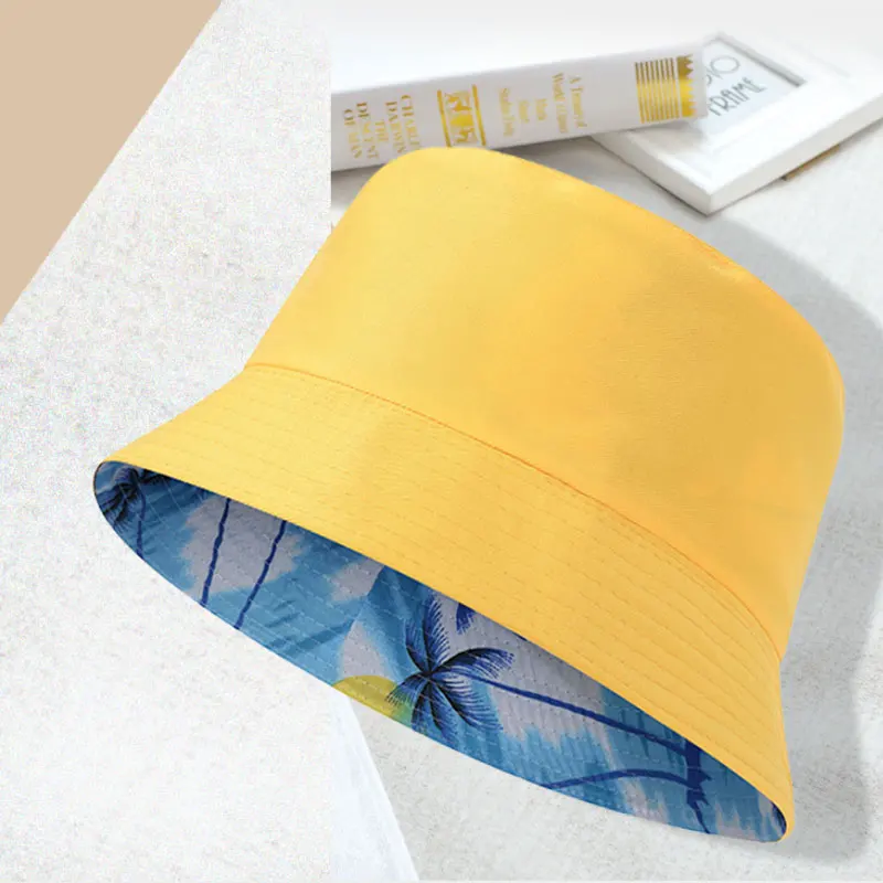 CUSTOM TEXT LOGO Reversible Bucket Hats Men Women Outdoor Fisherman Caps Beach Fishing Hat Unisex Chapeau Panama Hat