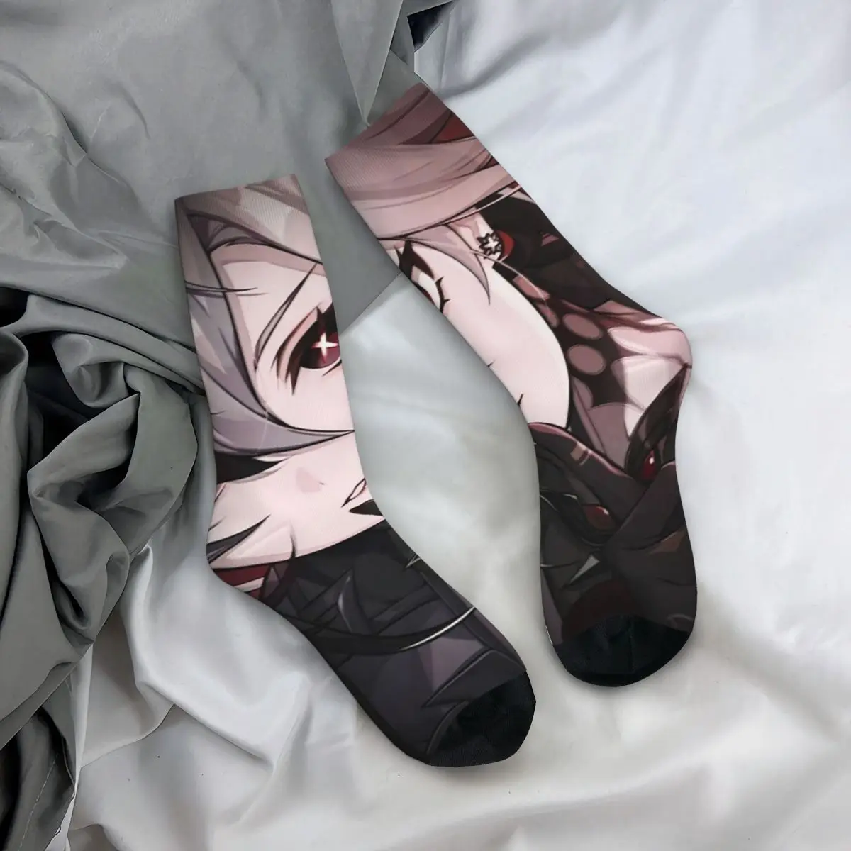 

Всесезонные чулки для экипажа, аниме-игра Genshin Impact, осенние носки, повседневные длинные носки, аксессуары для мужчин и женщин, рождественские подарки