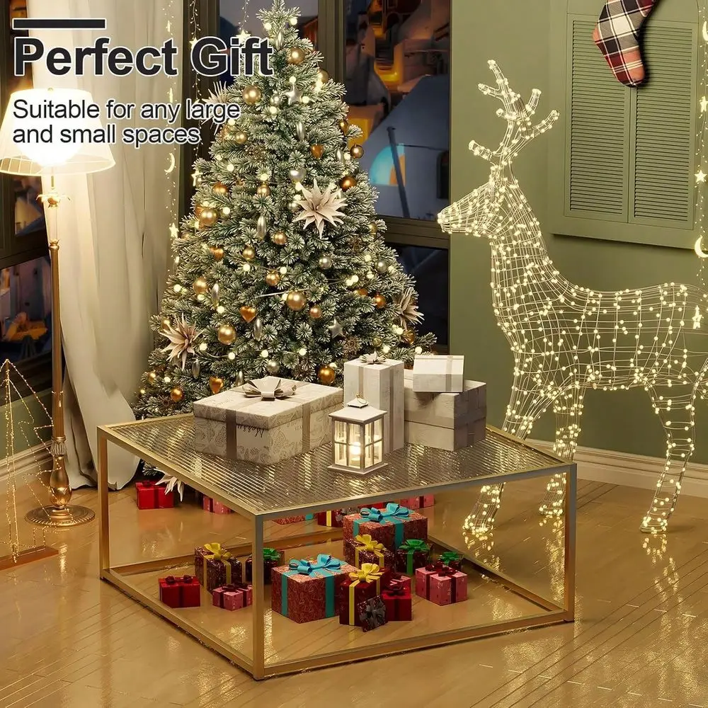 

Coffee Table Modern Center Table,Minimalist Coffee Table Sofa Side Tea Table For Living Room,Tempered GlassTop With Sturdy Meta