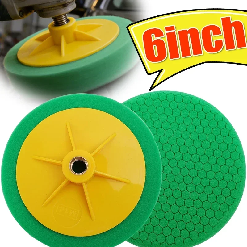 Polishing Wheel Sponge Paint Pad High-density Honeycomb Polishing Pad Kit 6 Inch Thread Automotive Wood Stone Polishing Machine