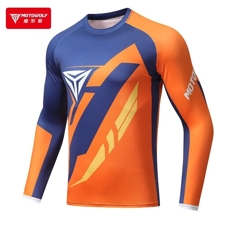 

Motowolf Motorcycle Long Sleeved T-Shirt Quick Drying Breathable Mountain Bike Racing Off-Road Moto Riding Sunscreen T-Shirt