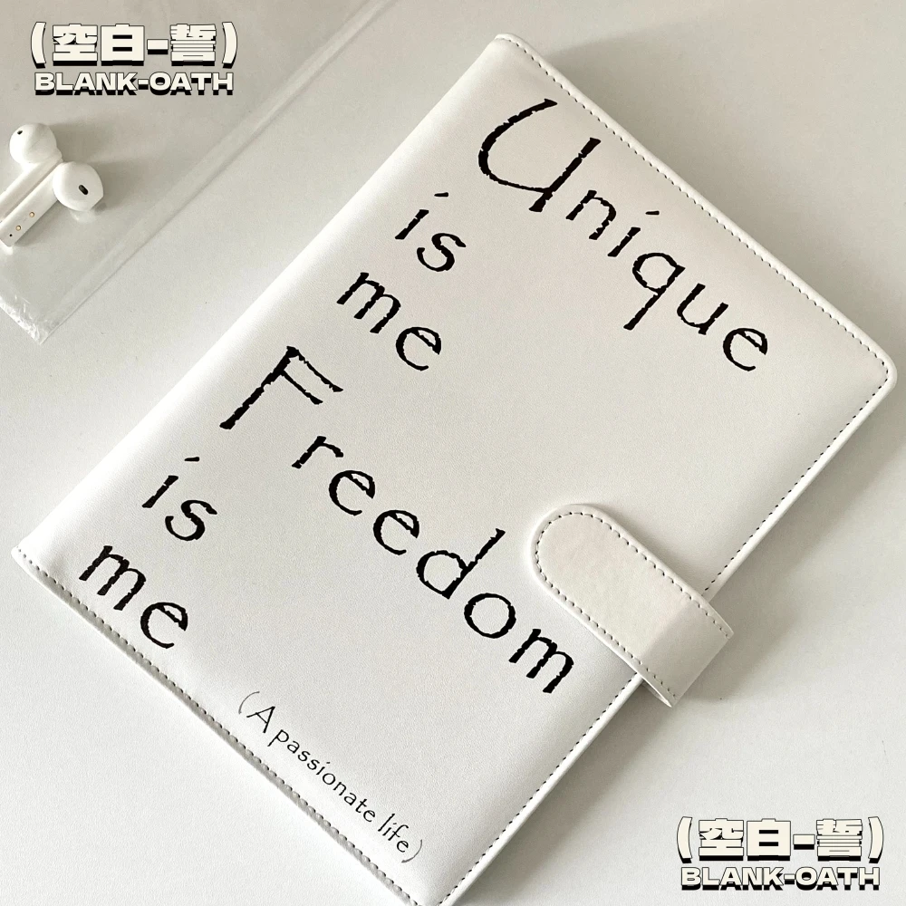 Unique Minimalist A5 Magnetic Album White Leather Upgraded Card Holder for Polaroid Photos and K-Pop Photocard Collection