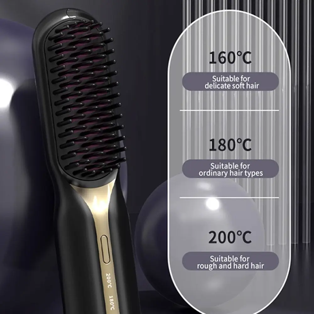 

Rechargeable Straight Hair Comb Anti-scalding Wireless Hair Straightener Wet and Dry Dual Purpose Rapid Heating