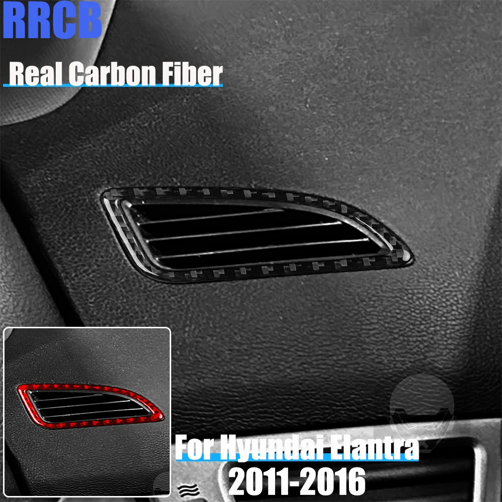 

Real Carbon Fiber Car Accessories Defogging Air Vent Trim Soft Cover Sticker For Hyundai Elantra 2011 2012 2013 2014 2015 2016