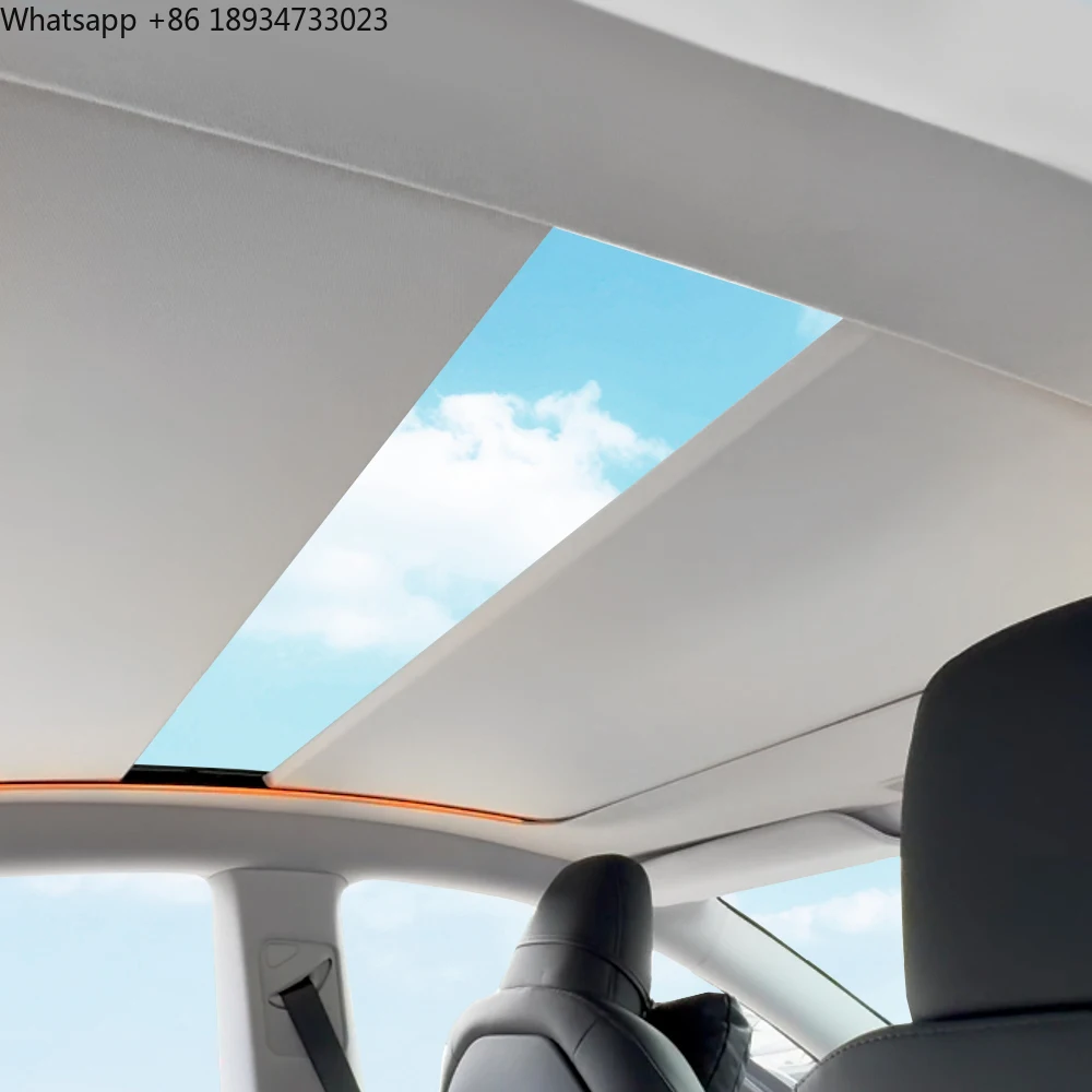 

Electric Powered Sunshade for Tesla Model Y New Juniper 2025 Voice Control Retractable Sunroof Heat UV Protection