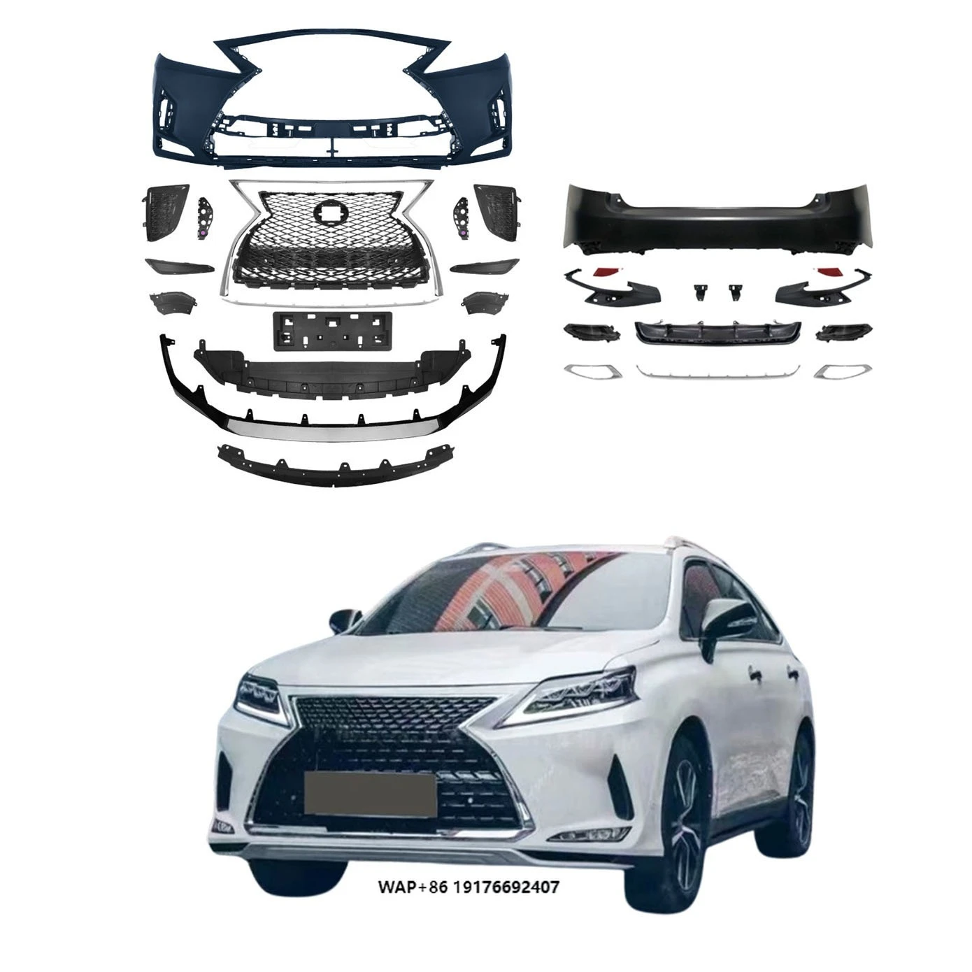 

2009-2015 forLexus RX High Quality Body Kits Upgrade 2019 forLexus RX Front & Rear Bumpers New & Old Car Bumpers