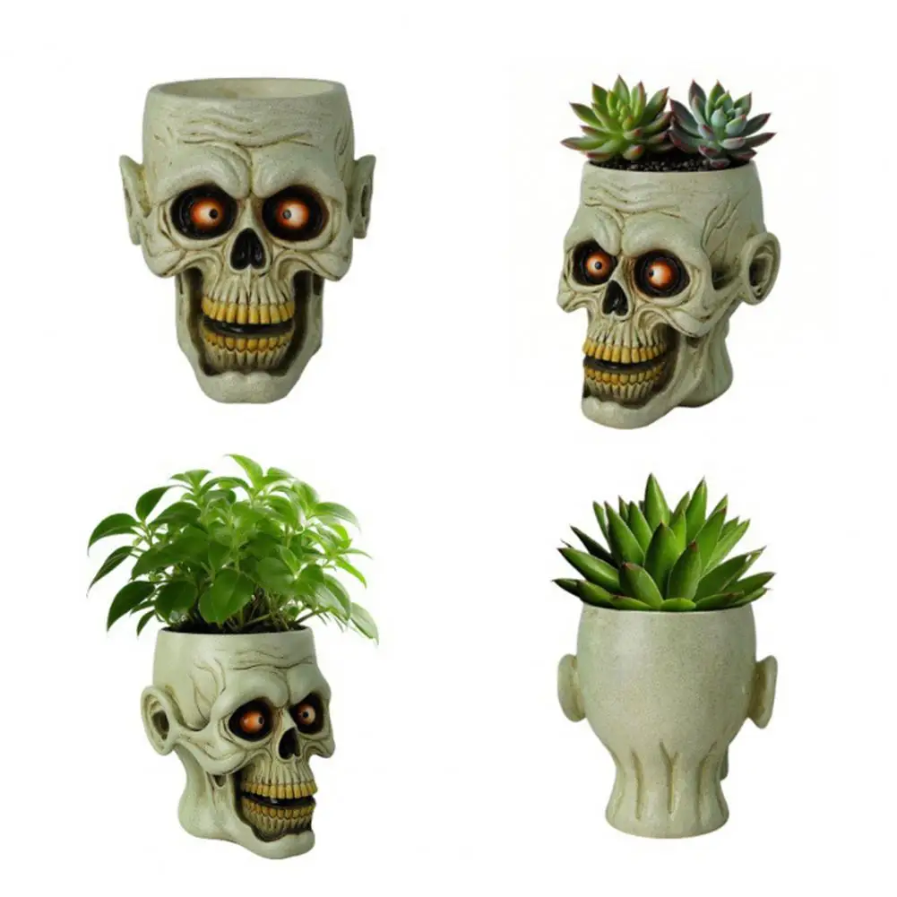 Unique Skull Planter High-quality Resin Planter Skull Flower Pot Candy Bowl Set for Home Office Desk for Succulents for Office