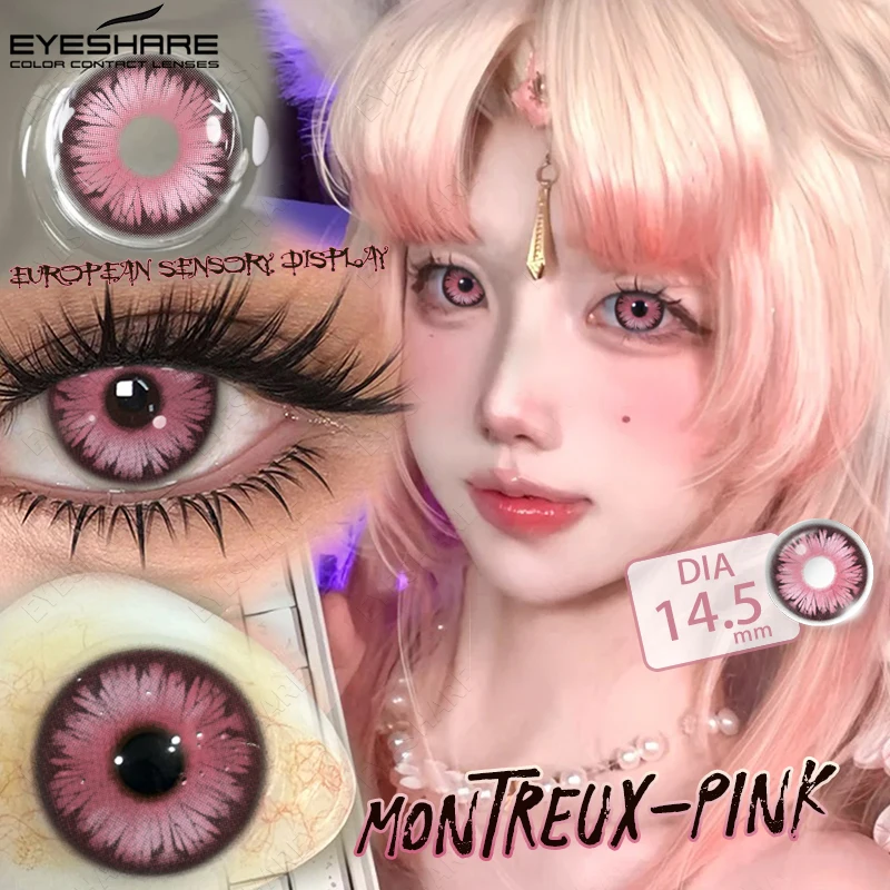 EYESHARE Farbige Kontaktlinsen für Cosplay Anime Lila Rosa Niedliche Kontaktlinsen Rote Linsen für Halloween Make-up Blaue Pupillen Y2K Linsen – Detail 12