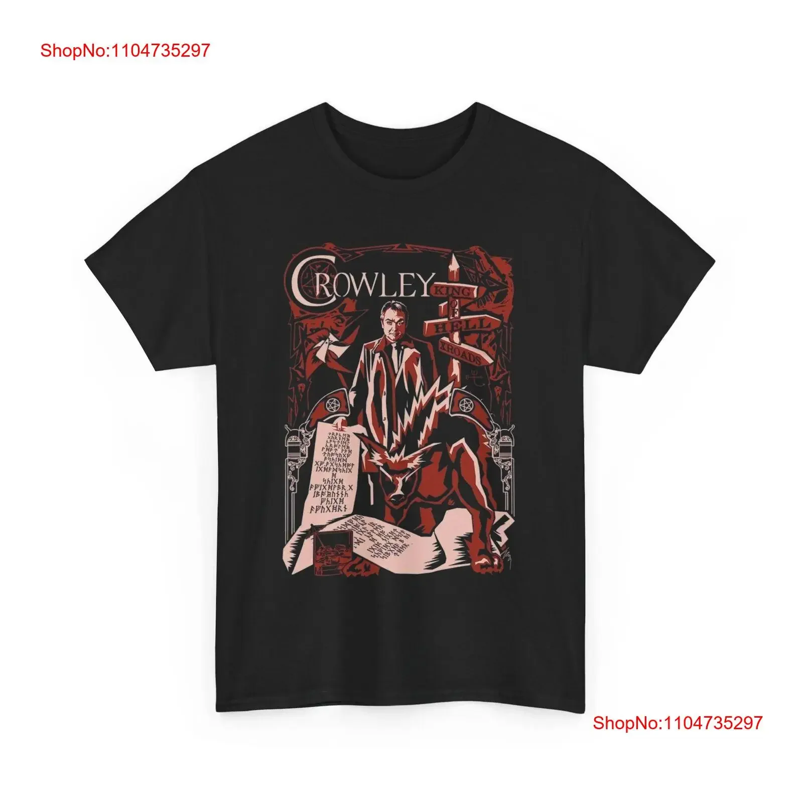 Crowley Supernatural T-Shirt King of Hell TV-Show Fan Vintage Washed Soft Casual Leicht Streetwear Vielseitig gestreckt