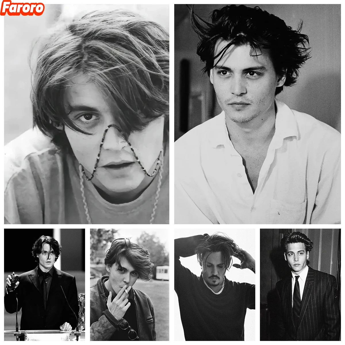 Kit de Pintura de Diamantes DIY AB Personalizable de J-Johnny Depp, Actores de Cine, Bordado de Diamantes 5D, Decoración de Pared para el Hogar, Regalo para Fans