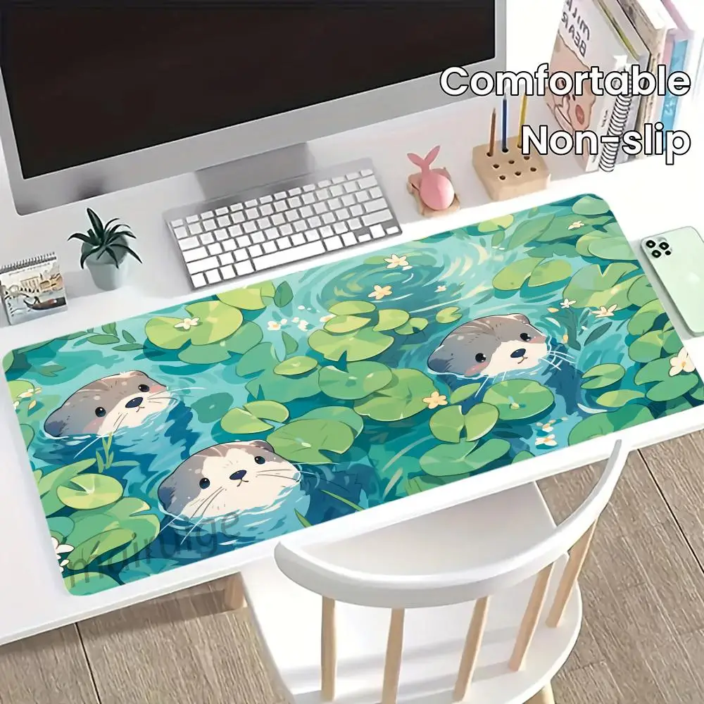 

Kawaii Animals Mouse Pad Large Computer Office Game Table Mat XXL Rubber Anti-slip Stitched Edge PC Keyboard Mats Long Desk Pads