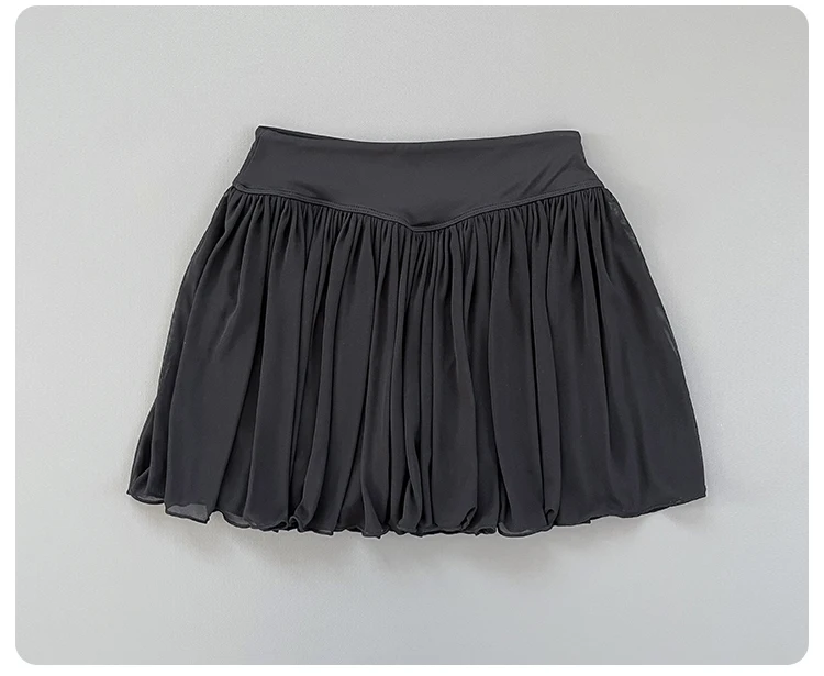 Damen High-Waist Mesh Plissee-Tennisrock mit integrierter Shorts, schnelltrocknend, weich, atmungsaktiv, für Ballett, Fitness und Sport – Detail 13