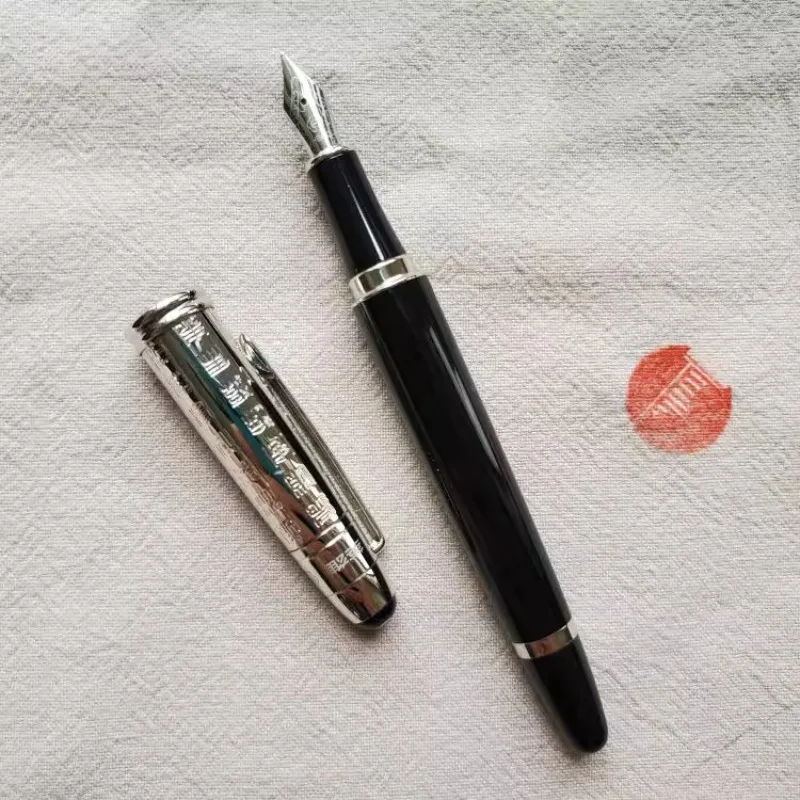 

Hero Silver Clip Fountain Pen Gold/Silver Blade F 0.5MM Nib Gift Box Included Premium Business Present for Boss Pens Stationery