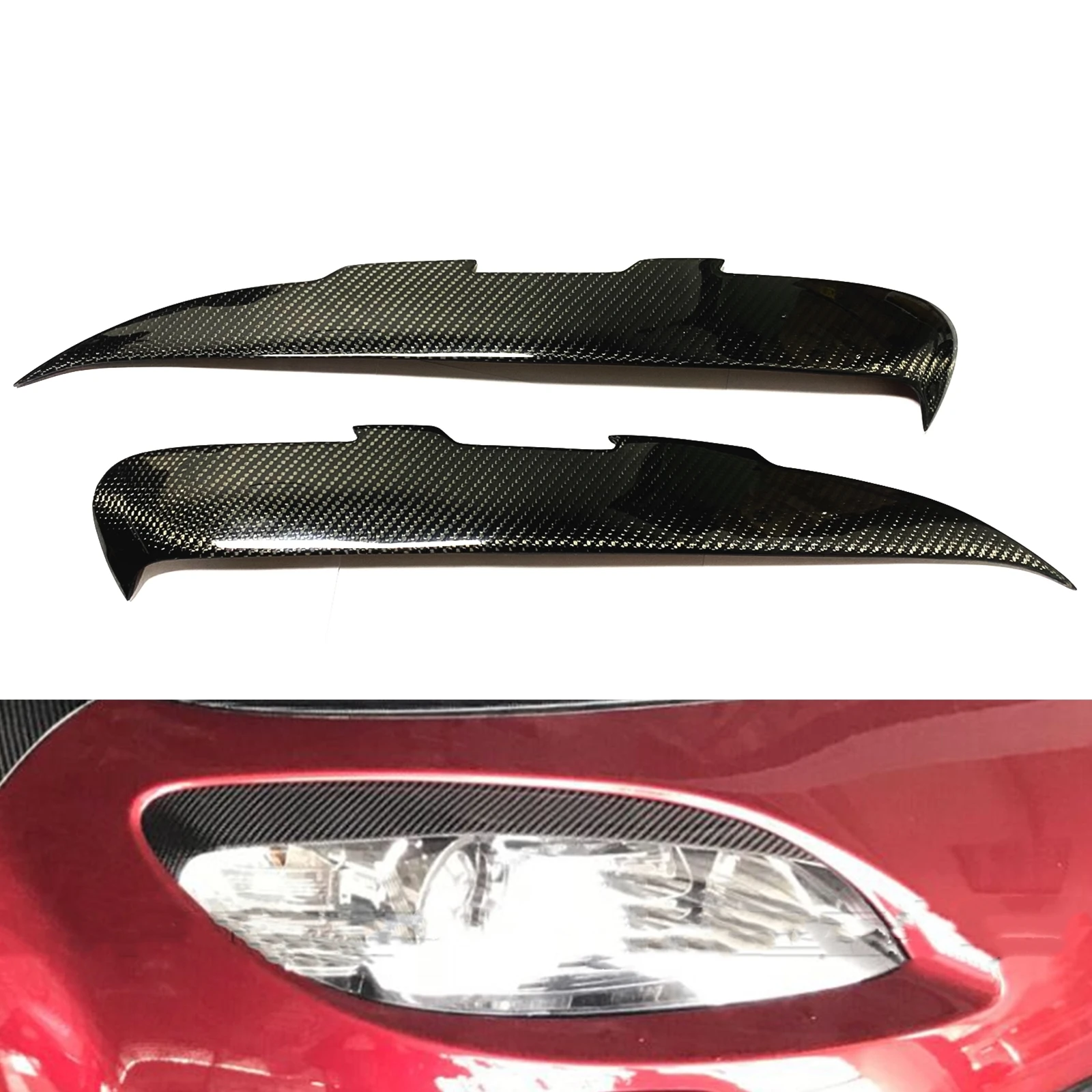 

Real Carbon Fiber Headlight Eyebrows Trim For Mazda MX5 MX-5 2009-2012 Front Head Light Lamp Cover Brow Sticker Headlamp Eyelid