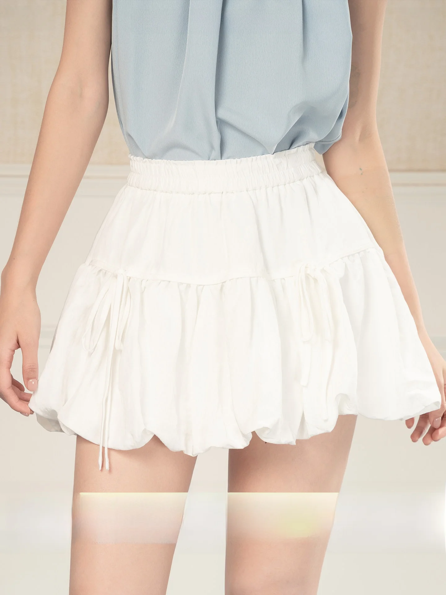 

Женская плиссированная юбка-бутон с высокой талией и эластичным поясом, весенняя модная юбка в стиле «Neighbours Feeling»