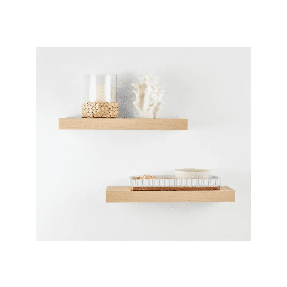 

Натуральные плавающие полки из дерева 16,5 дюйма, фурнитура в комплекте, набор из 2 шт.