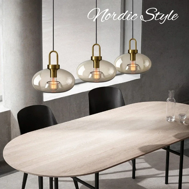 TechHPNordic Glass Pendant Light Lamp Modern Loft Hanging Lustre Industrial Decor Lights Fixtures