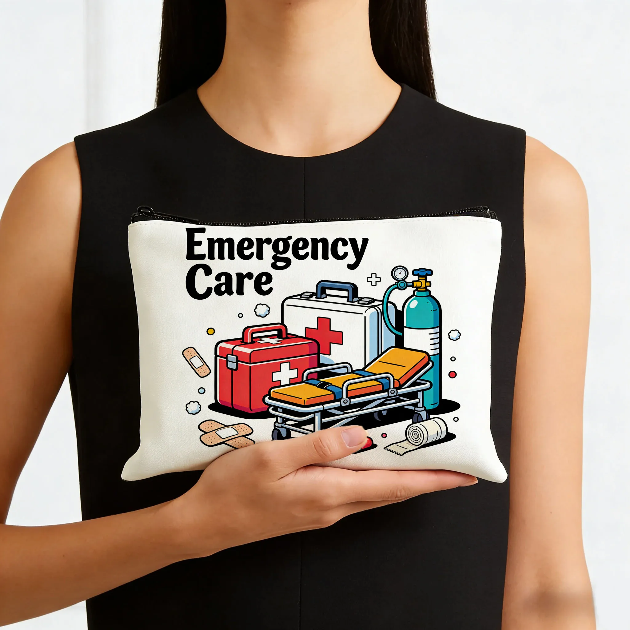 1PC Medical Device Theme Storage Bag, Medical Device Pattern Storage Bag, Multi functional Canvas Storage Bag