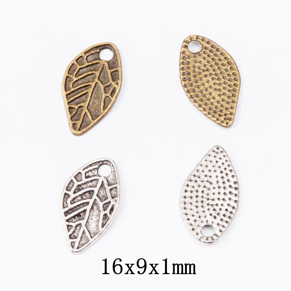 60 pieces (leaf) vintage zinc alloy charm metal pendant DIY jewelry discovery making accessories 1010