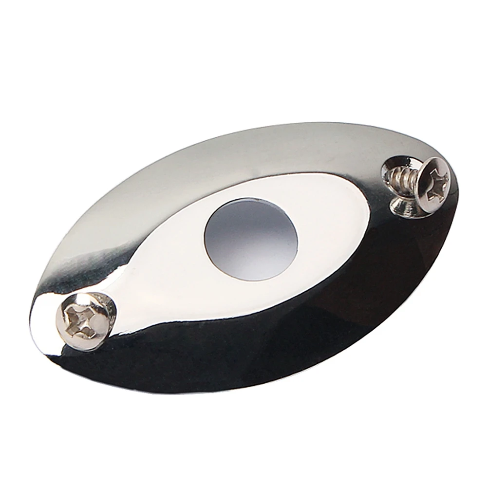 

Oval Guitar Jack Plate 1/4 Inch Curved Metal Pickup Socket Plate Sturdy Iron Copper Chrome Plated Glossy Finish Easy Install