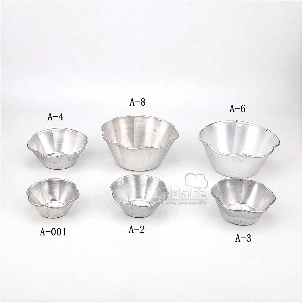 10pcs/lot Plum Blossom Petal Flower-shaped Aluminum Cake Cup Mold Pudding Jelly Mold Flat Bottom Molding Tools DIY Baking Mold