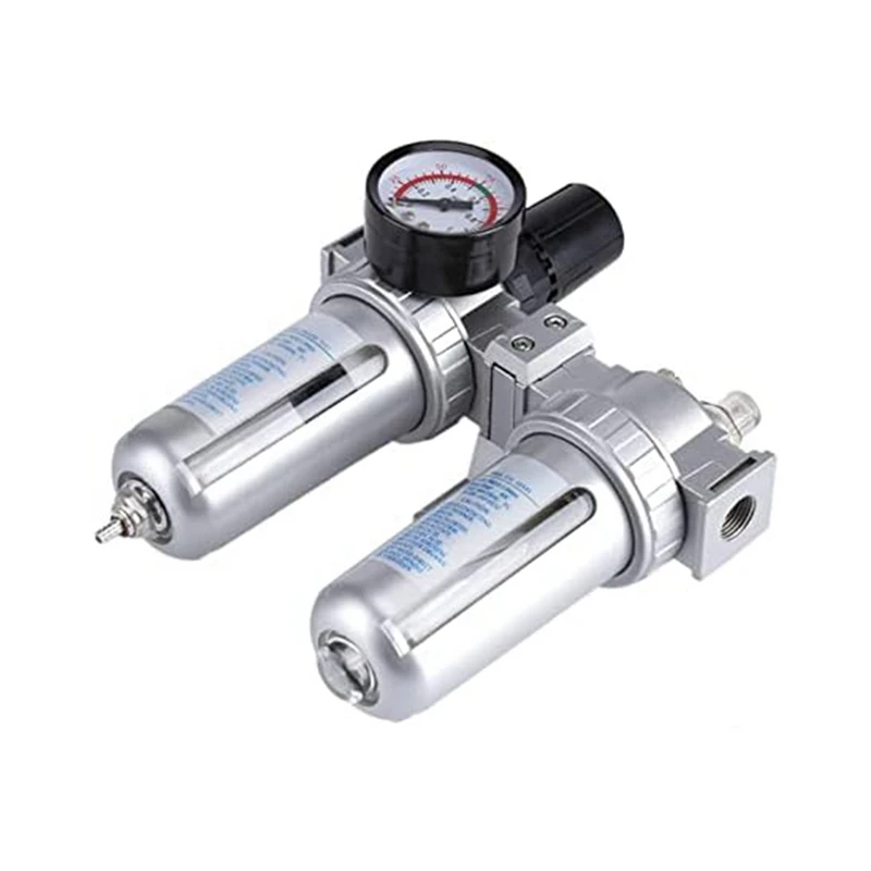 

Air Pressure Regulator, Air Compressor Filter Regulator SFC300 3/8 Moisture Trap Cleaning Separator Aluminum 1 PCS