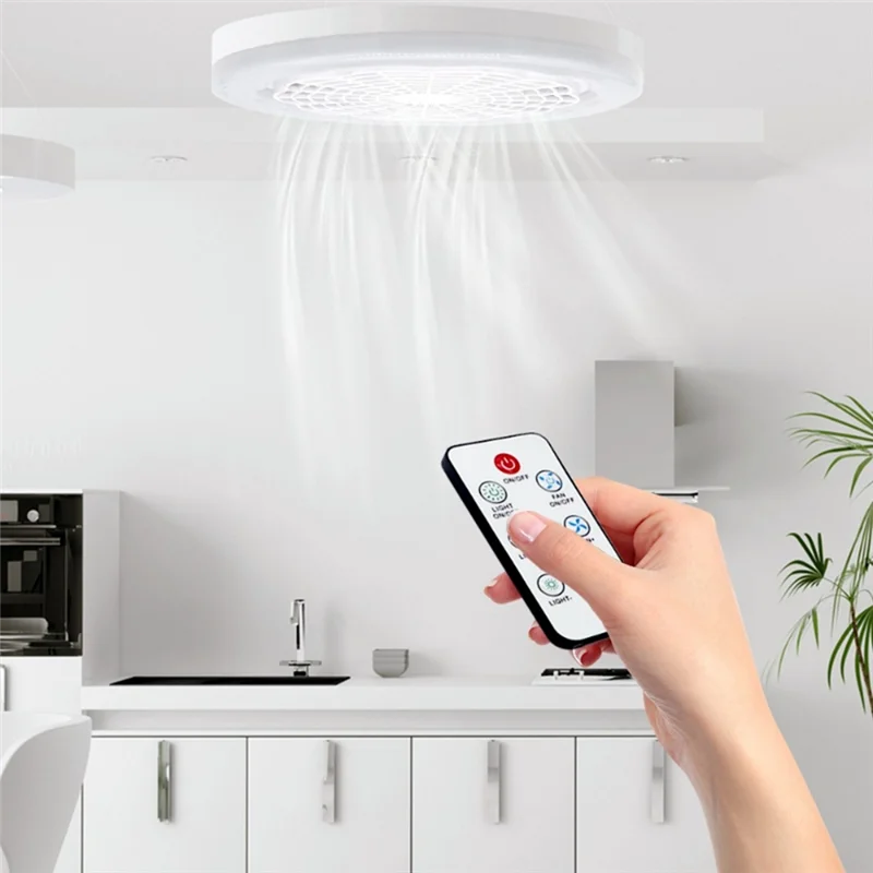 Plafonnier LED Intelligent avec Ventilateur de Plafond, Télécommande, Luminaire Décoratif d'Nik, Silencieux, Idéal pour une Chambre à Coucher ou une Cuisine, 30W, Gér-Orange