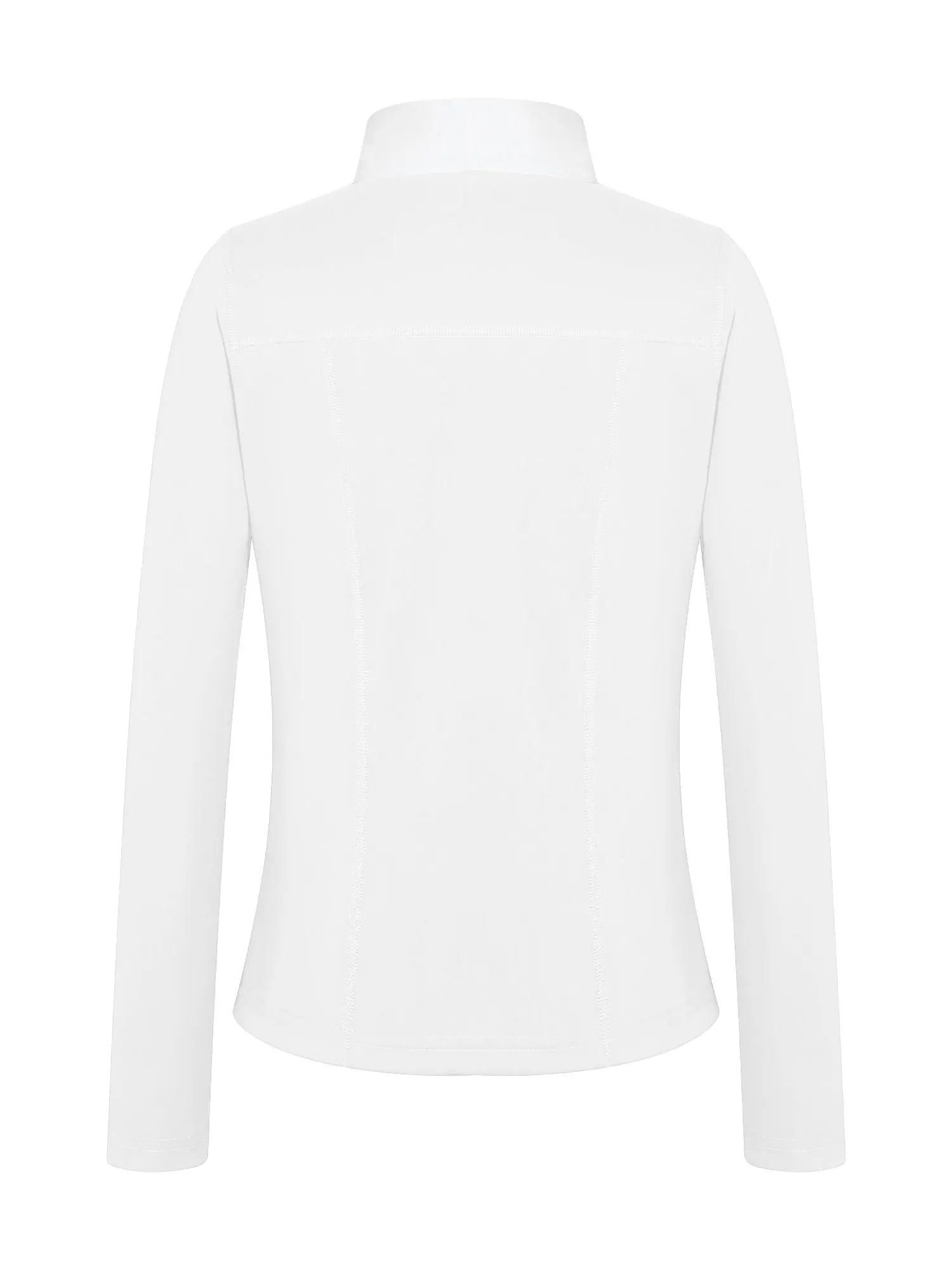 Kids Girls Long Sleeve Equestrian Show Shirt Contrasting Stand Collar Horse Riding T-shirt Quick-dry Athletic Sweatshirt