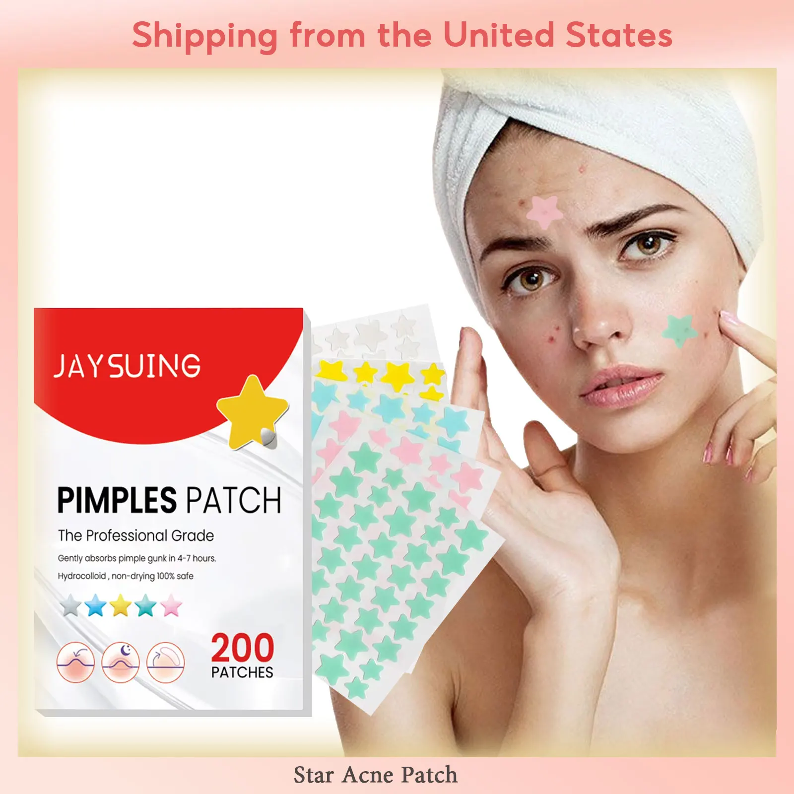 

Star Pim-ple Patches Colorful Breathable Ac-ne Removal Absorb Secretions Anti Infection Y2k Originality Concealer Makeup Tool