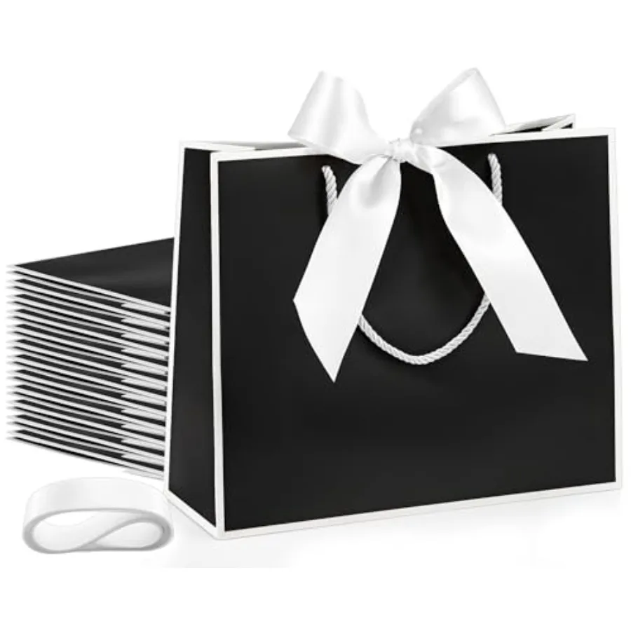 

Pcs Gift Bags with Handles for Bridesmaid, x10x4'' Wedding Welcome Elegant Gift Bags with Bow Ribbon for Graduation Groomsmen W