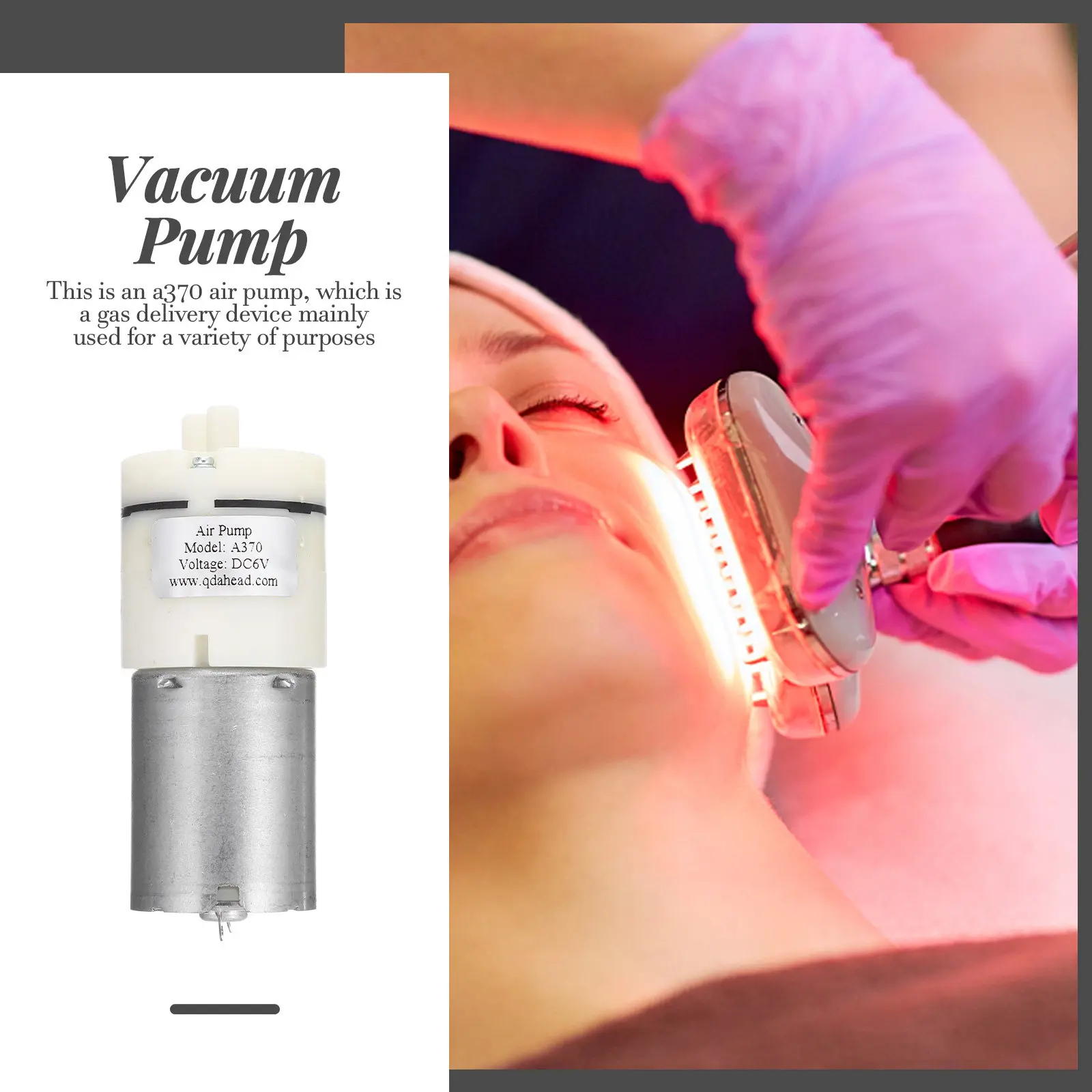 

Портативный вакуумный насос A370, 6В постоянного тока, маленький, бесшумный, с пластиковой диафрагмой, для дома, аквариума, медицинского применения, многоцелевой, низкого давления