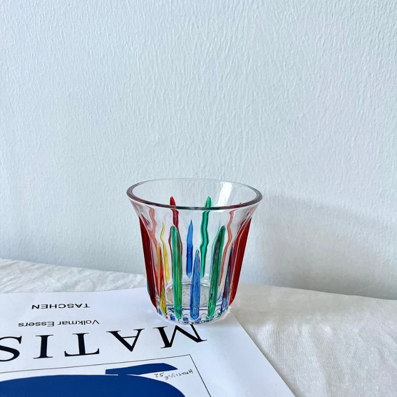 

LTT Painted Coffee Glass Tempered Hand Painted American Color Transparent Retro Glass