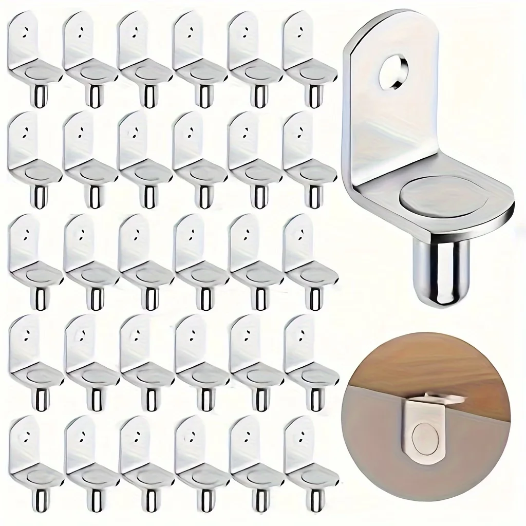 5mm Shelf Pegs L-Shaped Cabinet Support Pins Bracket Style Clips for Bookcase Kitchen Closet Shelves Holders