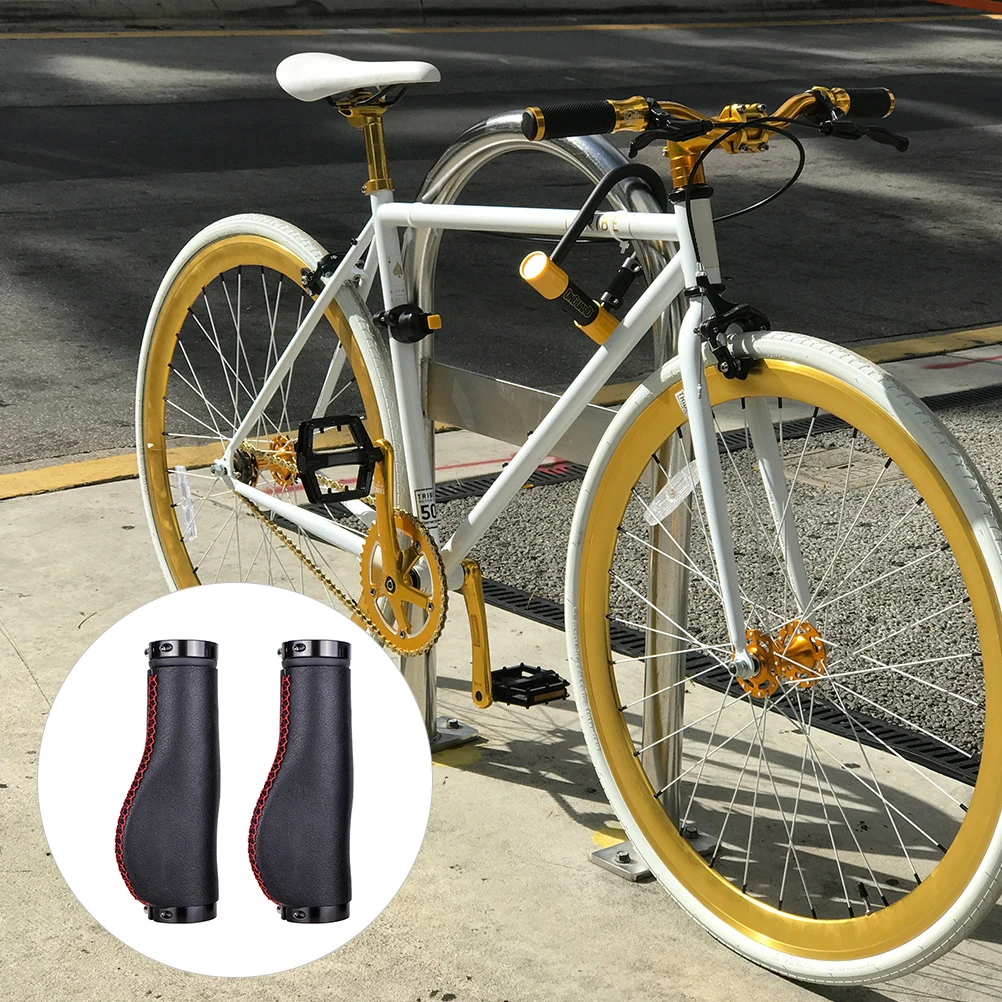 

2pcs Handlebar Grips Bike Aluminum Alloy Lock Ring Anti Slip Cover for Mountain Road Bikes Comfortable Fiber Textured