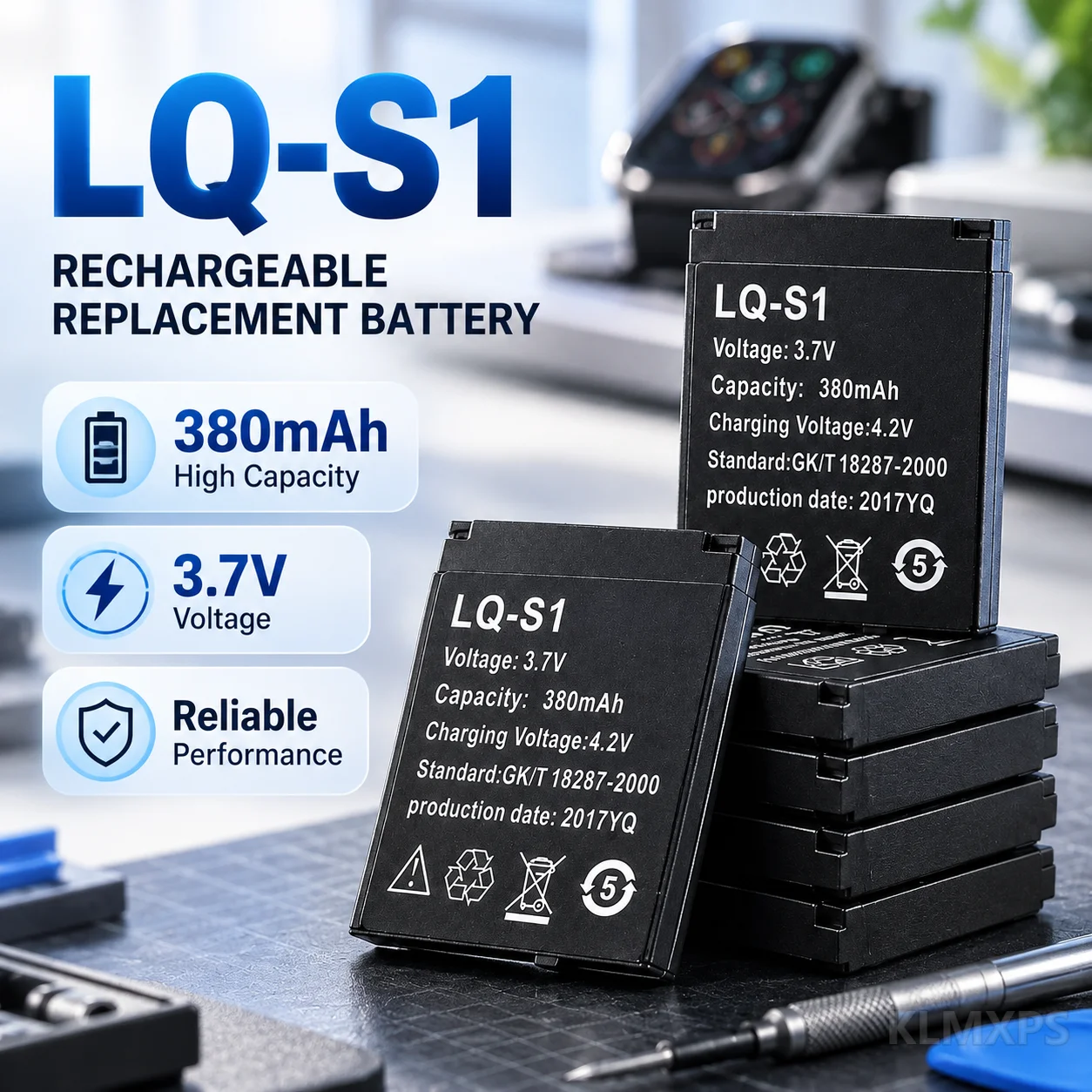 Smart Watch Replacement Battery LQ-S1 380mAh 3.7V Rechargeable LiPo For DZ09 DJ-09 V8 X6 M9 AB-S1 SCX-M9 FYM-M9 GJD HKS-S1