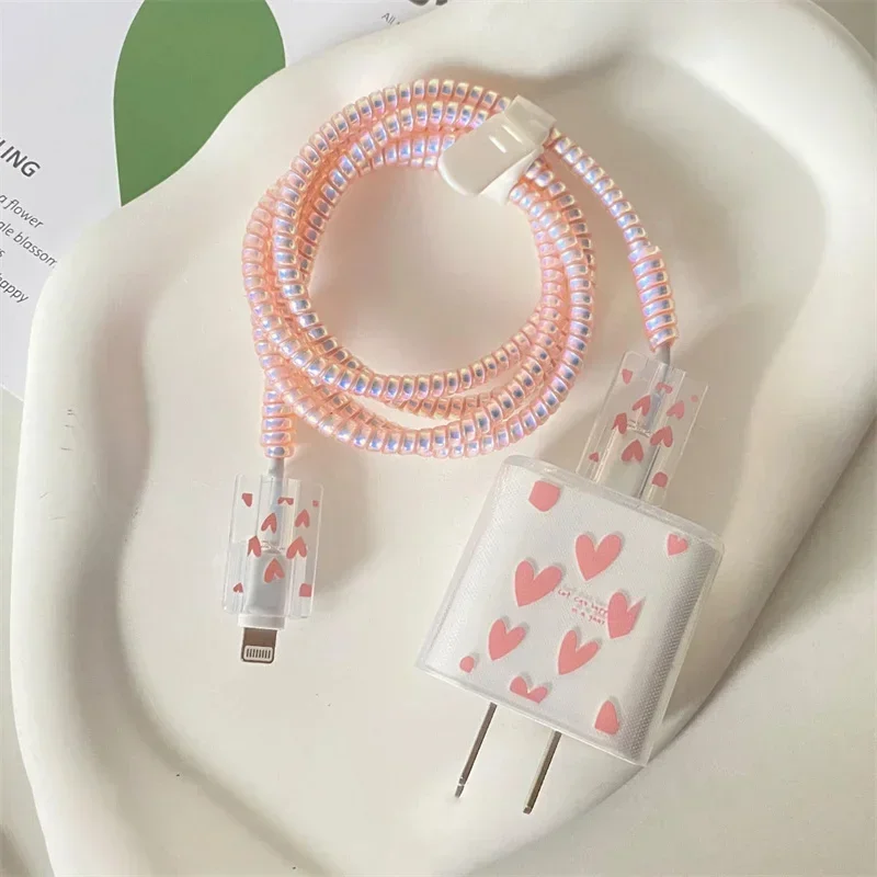 Charger Protector Cable Organiser for iPhone 14 13 Pro Max 18W 20W 15 16 11 12 PD Cute Data Cable Management Cord Winder Ki