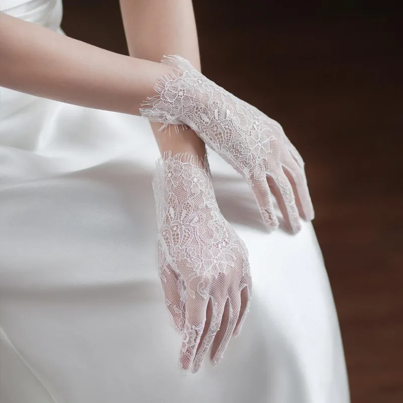 wedding-bride-etiquette-gloves-white-mesh-wedding-studio-photography-prop-women's-short-lace-flower-gloves