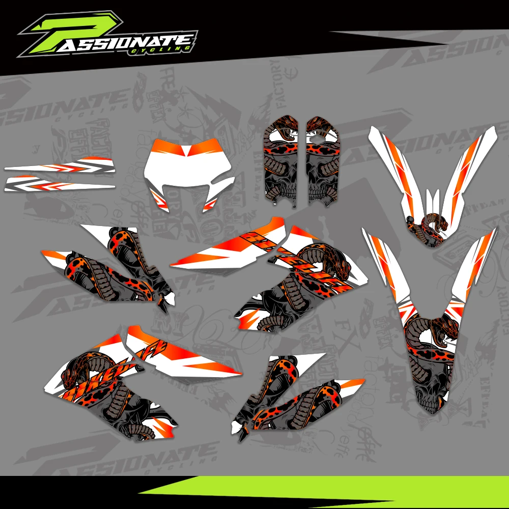 พื้นหลังกราฟิกDecalsชุดสติกเกอร์สําหรับKTM 12-17 18-21 FREERIDE 250 350 หมายเลขชื่อพื้นหลังที่กําหนดเอง