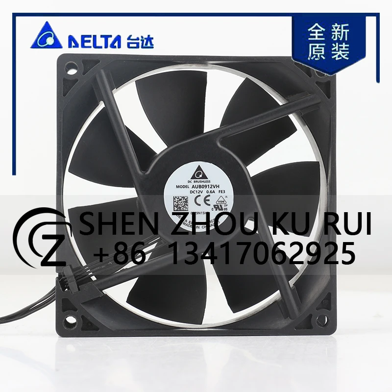 

Delta 5V 24V 48V DC12V 0.6A AC EC 9025 90X90X25MM 9CM 4-wire PWM Temperature Control Chassis Converter AUB0912VH-FE3 Cooling Fan