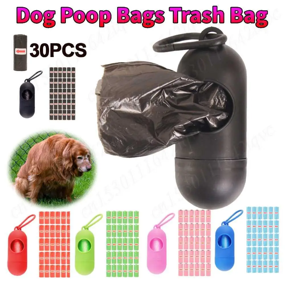 30Rolls New Pet Biodegradable Trash Bag Dog Poop Bags Bulk Biobase Scented Poop Bag Degradable Cat Waste Bags Dog Poop Dispenser